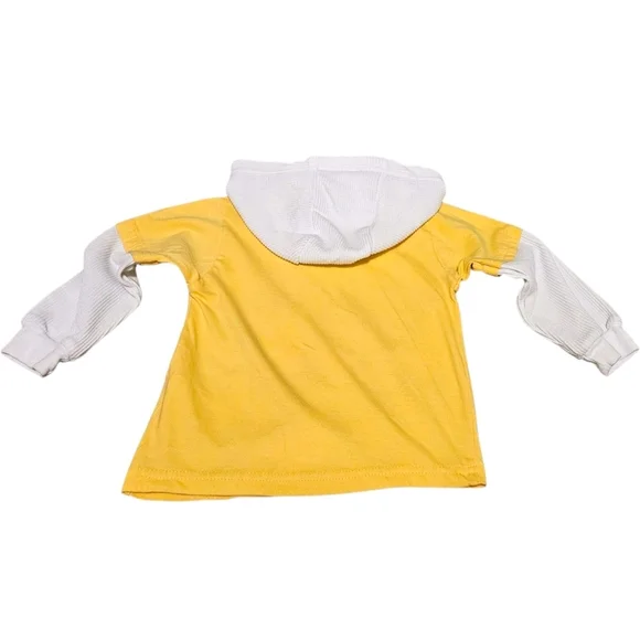 Vtg y2k Disney Mickey Mouse Hoodie Baby Boy 18M Yellow Long Sleeve 100% Cotton - Picture 2 of 7